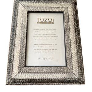 Tozai Home Photo Frame Cowhide Gray Hues Neutral Tones 4x6